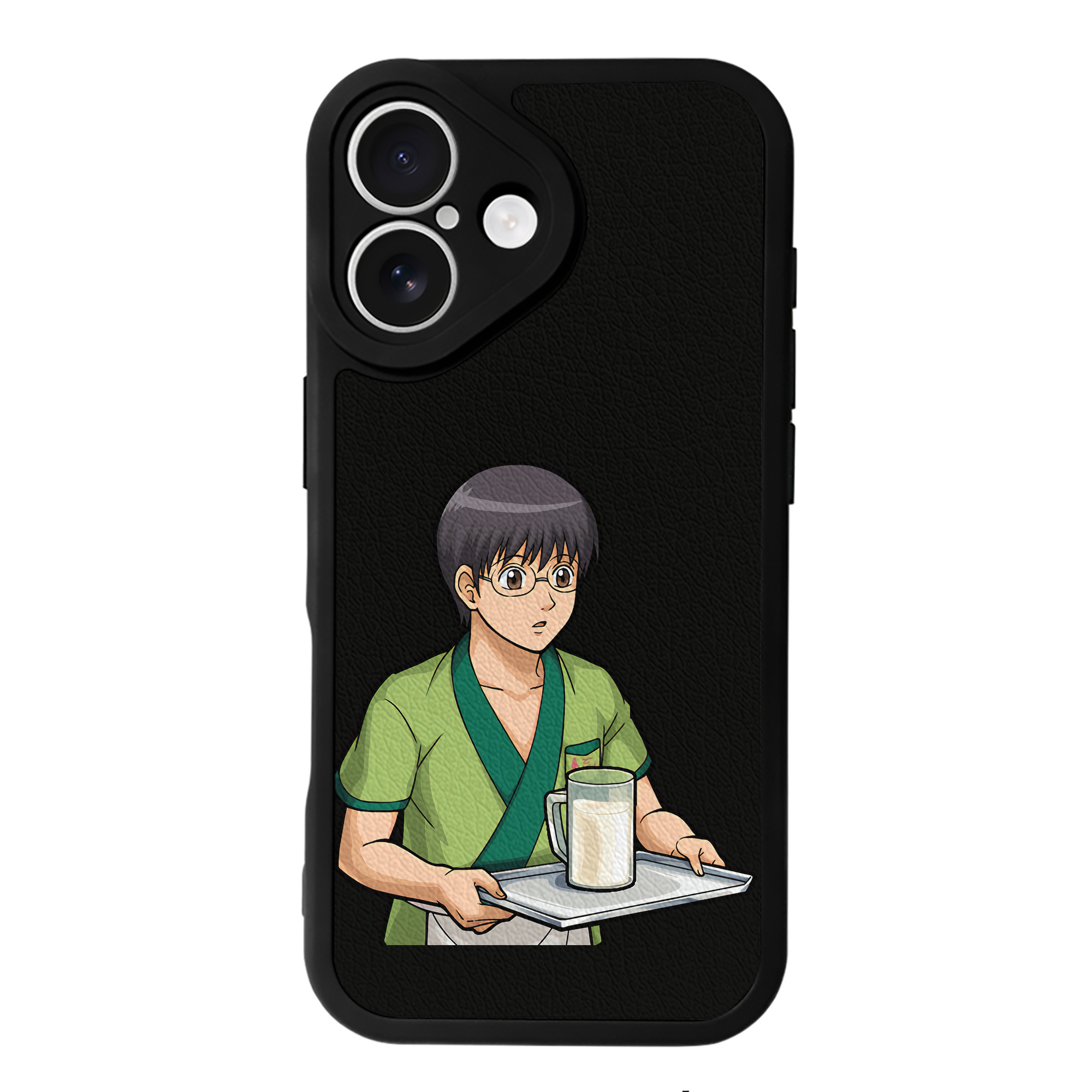 （画像用） ぎんたま 坂田銀時（さかたぎんとき） 神楽 志村新八（しむら しんぱち） GINTAMA Sakata Gintoki Kagura Shimura Shinpachi 【iPhone 16シリーズ対応】シリコンスマホケース（レザー調） 材質：シリコン